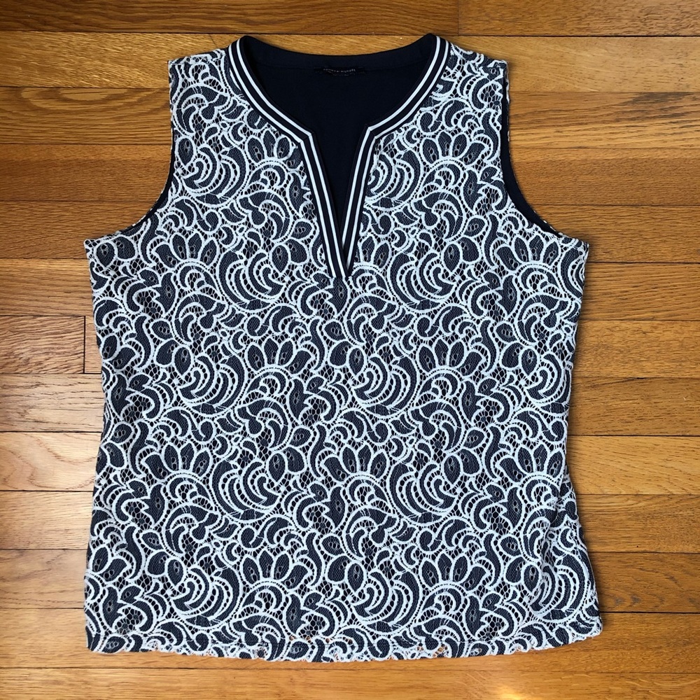 TOMMY HILFIGER Lace Overlay Sleeveless Top